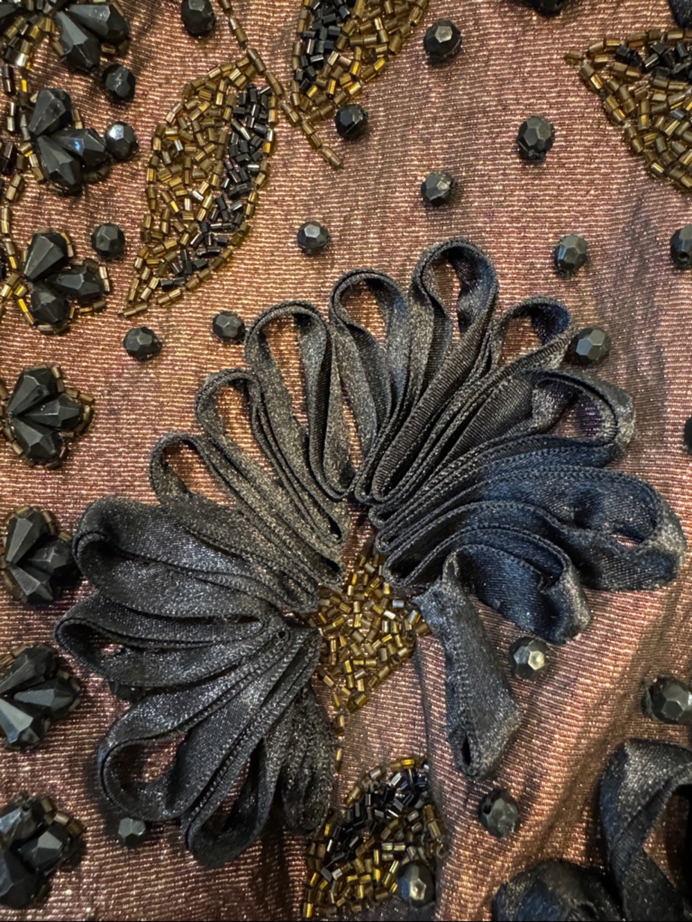 Beaded Bronze & Black Cocktail Jacket